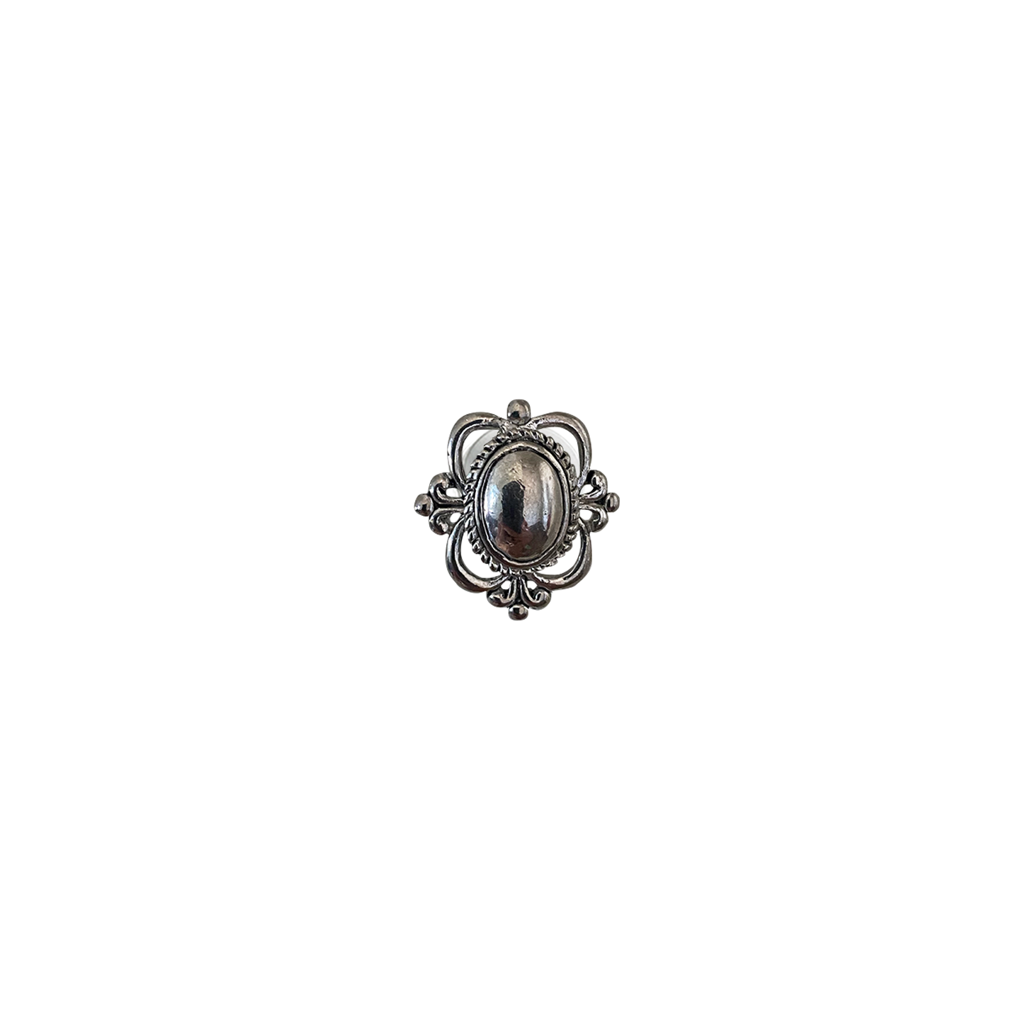 DECORATIVE OVAL MEDALLION // SILVER