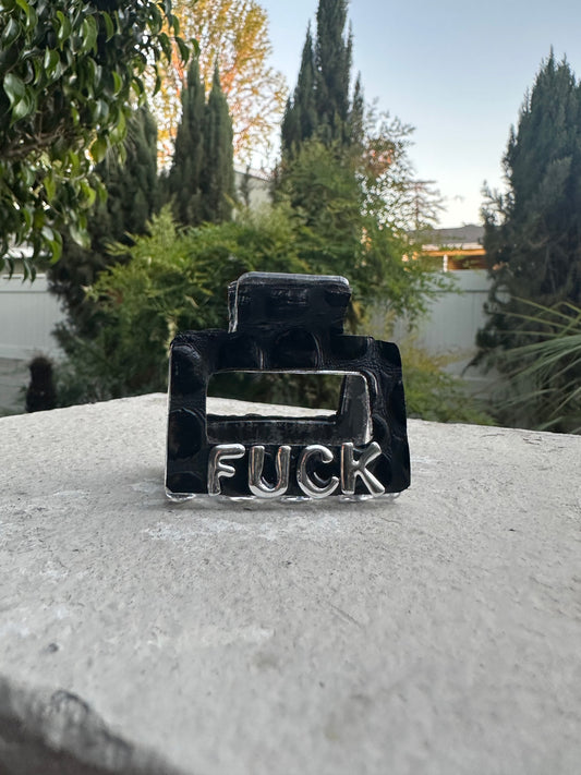 'FUCK' FAUX CROC / PLASTIC HAIR CLIP MINI