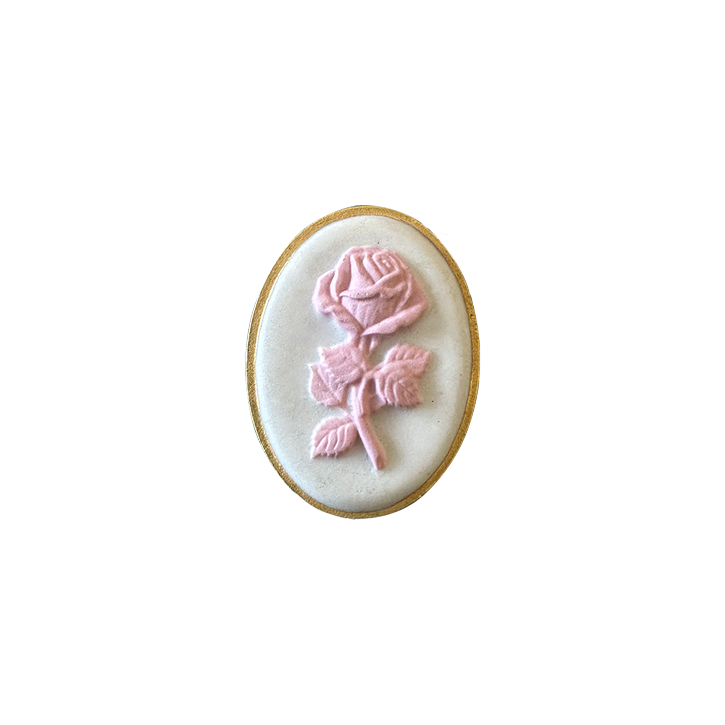 PORCELAIN PINK ROSE CAMEO // IVORY