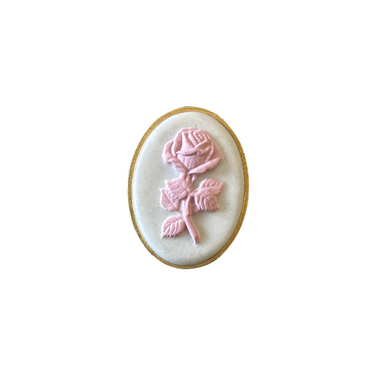 PORCELAIN PINK ROSE CAMEO // IVORY