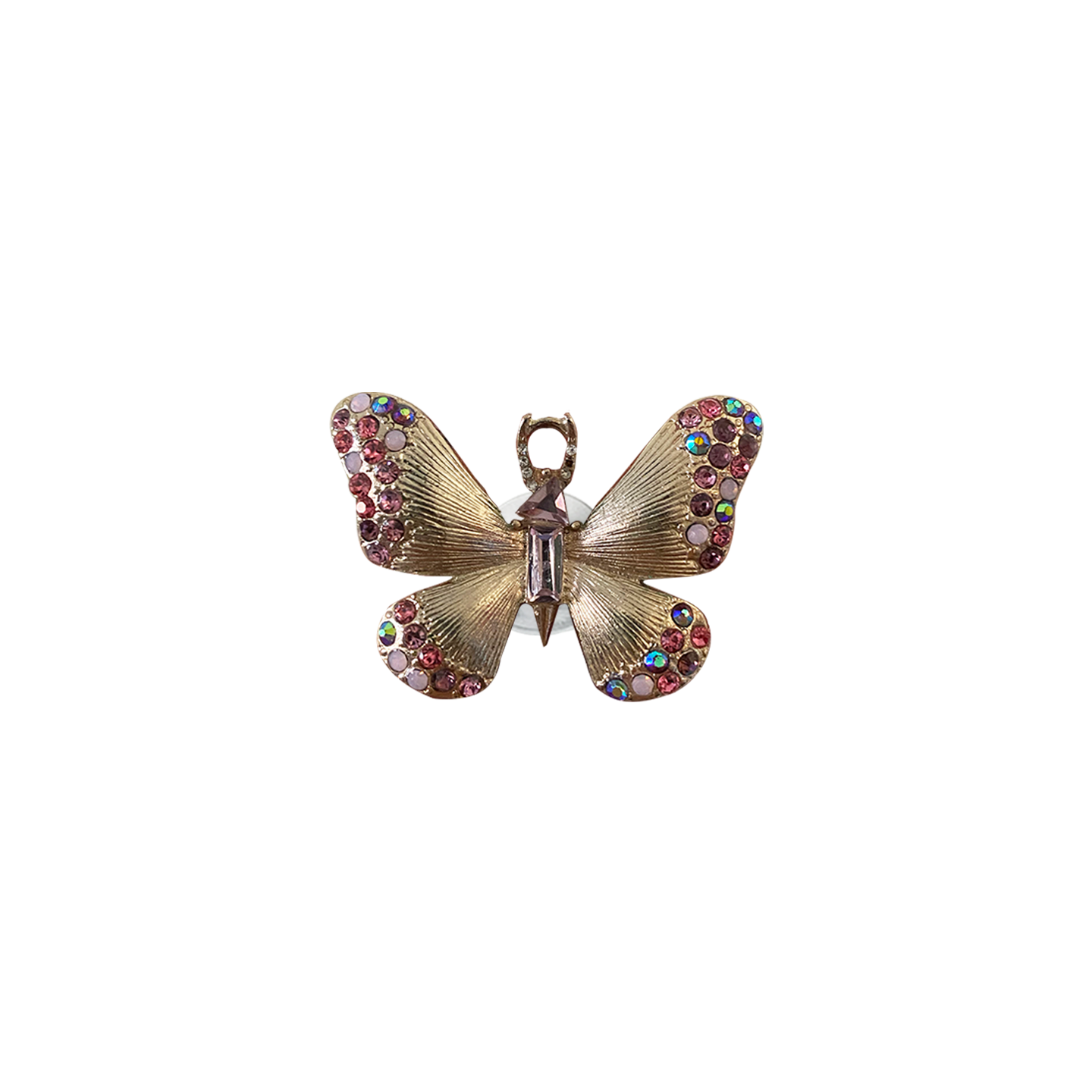 MULTI IRIDESCENT CRYSTAL BUTTERFLY // GOLD