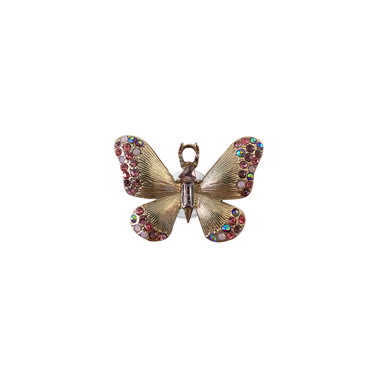 MULTI IRIDESCENT CRYSTAL BUTTERFLY // GOLD