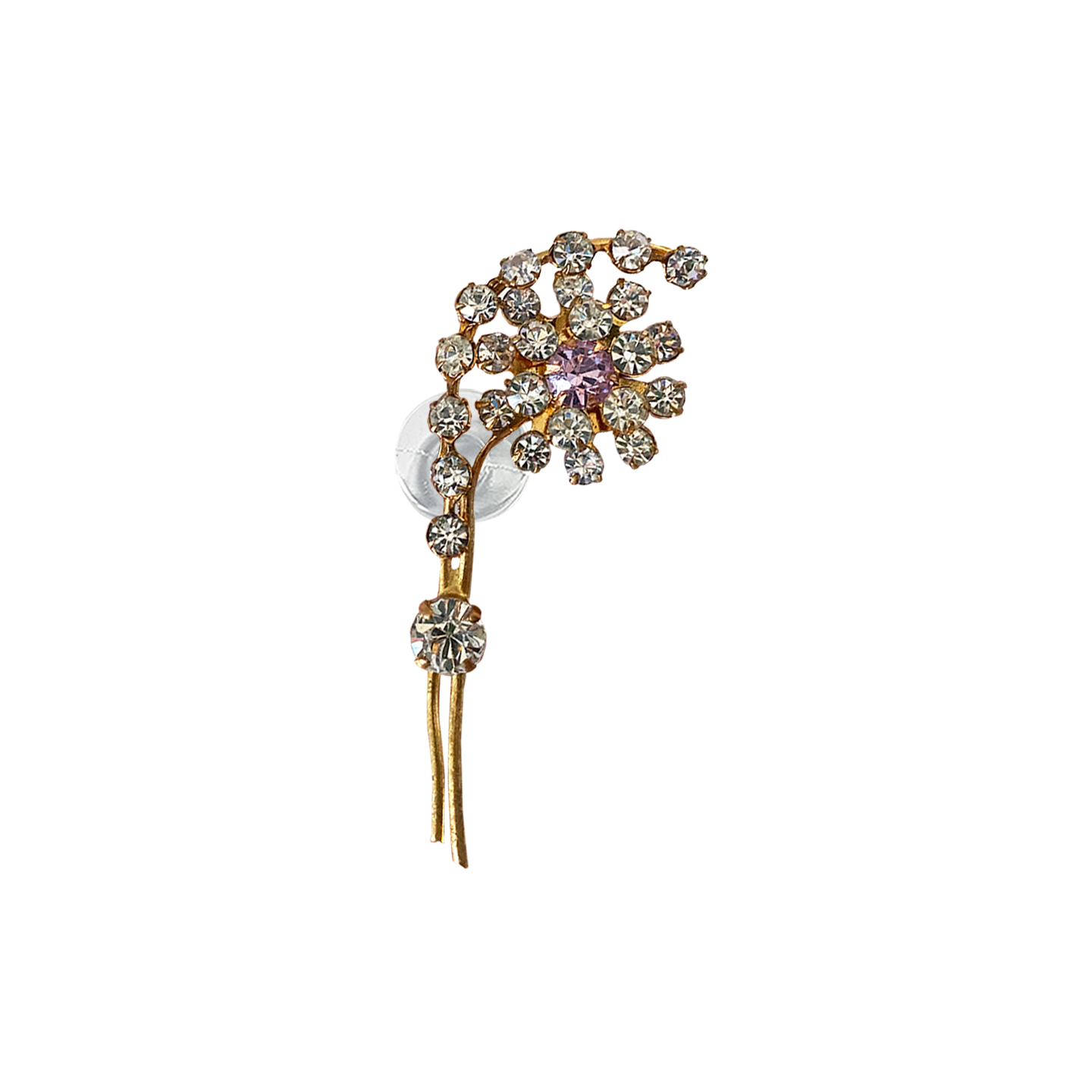 RHINESTONE LONG STEM FLOWER // GOLD