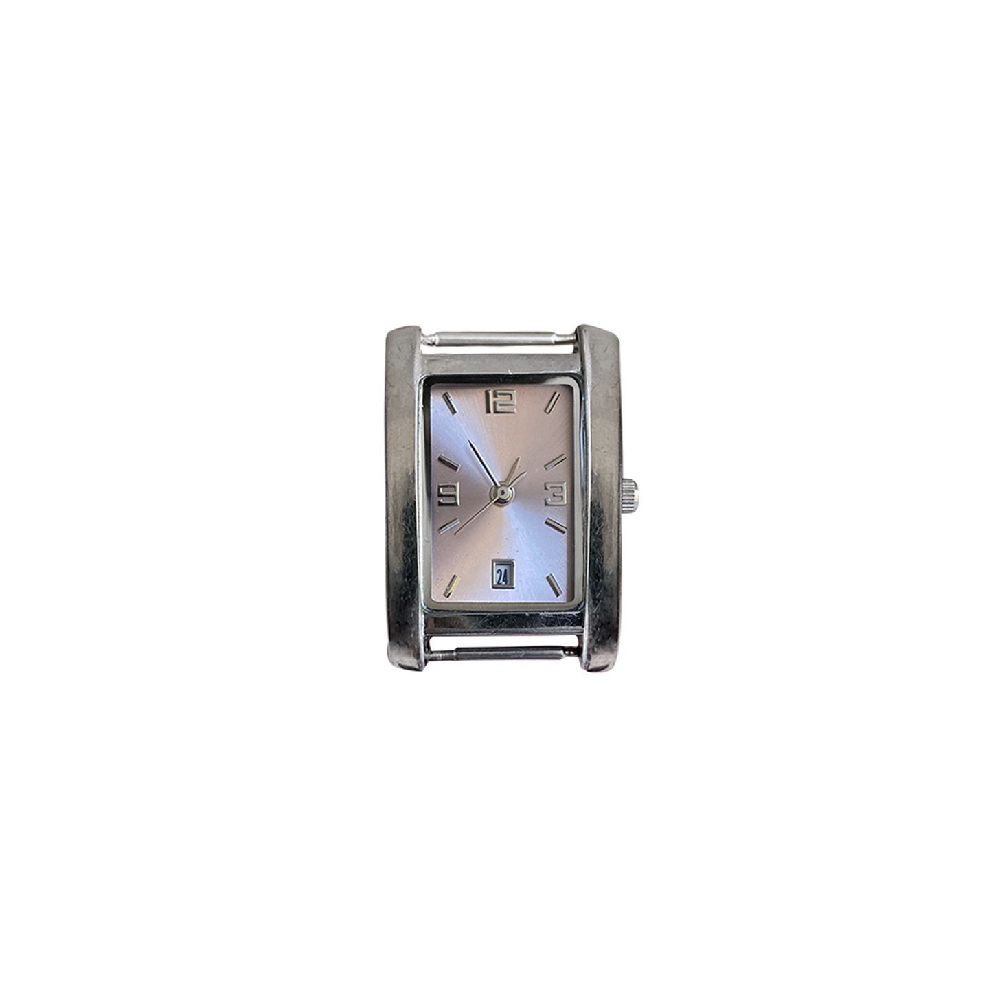 BABY PINK RECTANGLE WATCH // SILVER