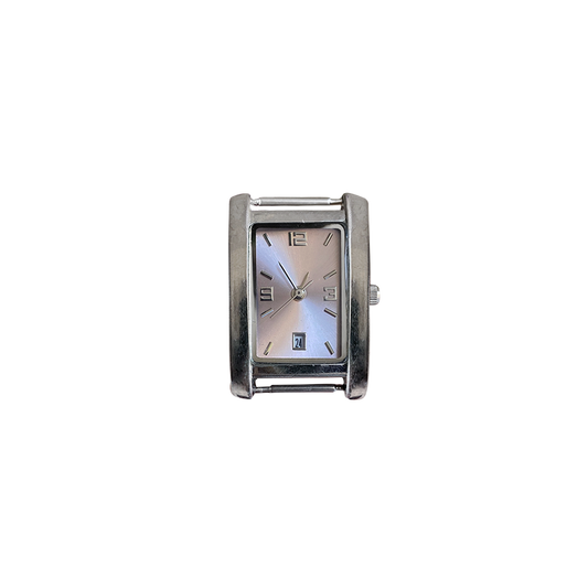 BABY PINK RECTANGLE WATCH // SILVER