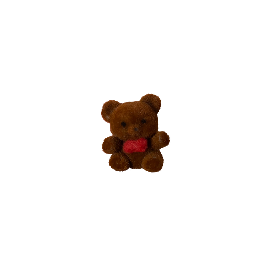 FUZZY MINI BOWTIE BEAR // BROWN