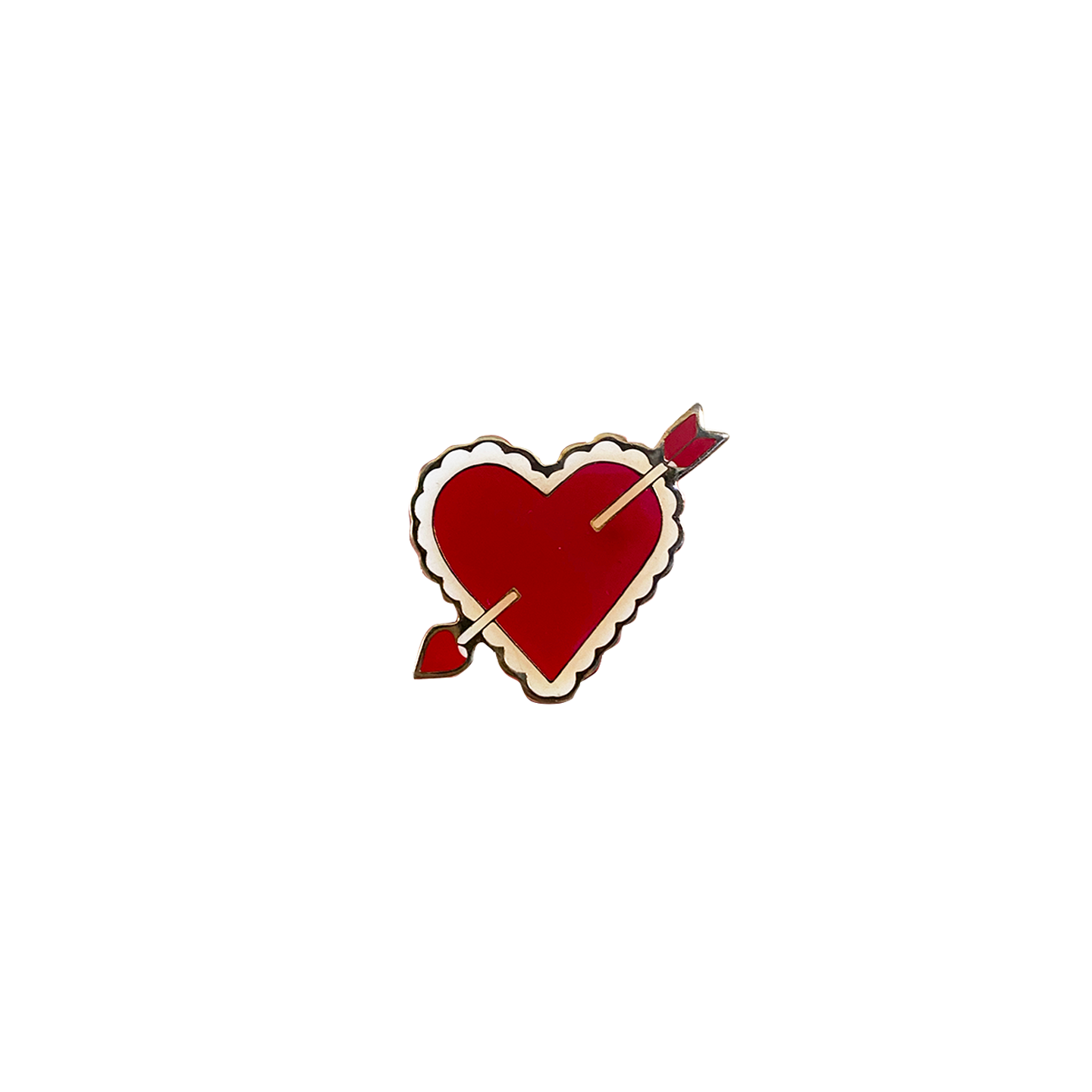 1979 ENAMEL VALENTINE HEART // GOLD