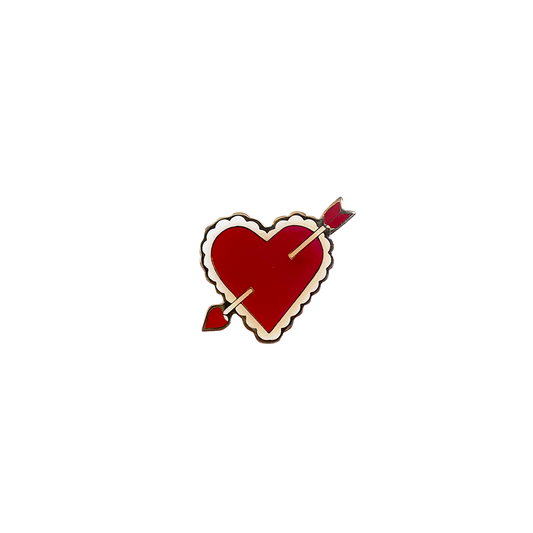 1979 ENAMEL VALENTINE HEART // GOLD