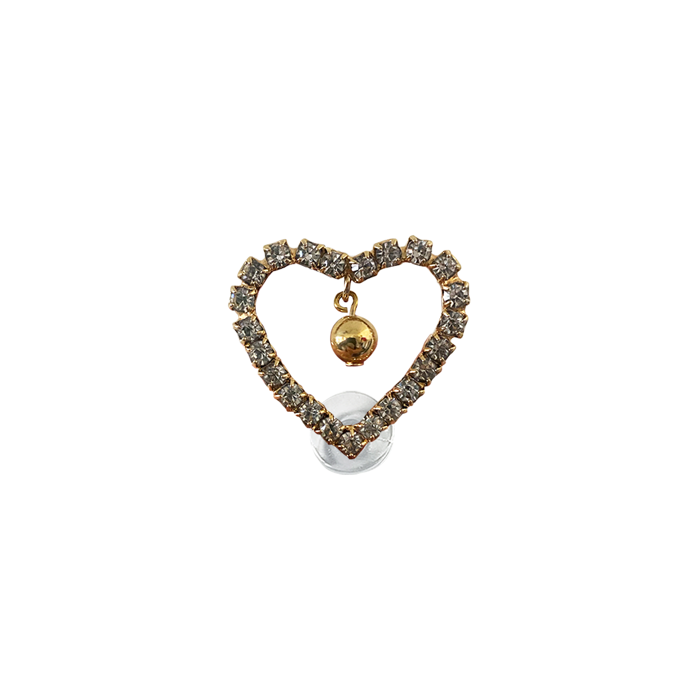 CRYSTAL RHINESTONE HEART DROP // GOLD