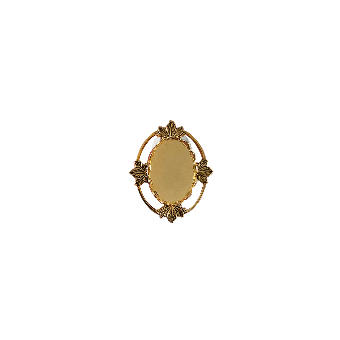 DECORATIVE LEAF CAMEO // YELLOW GOLD