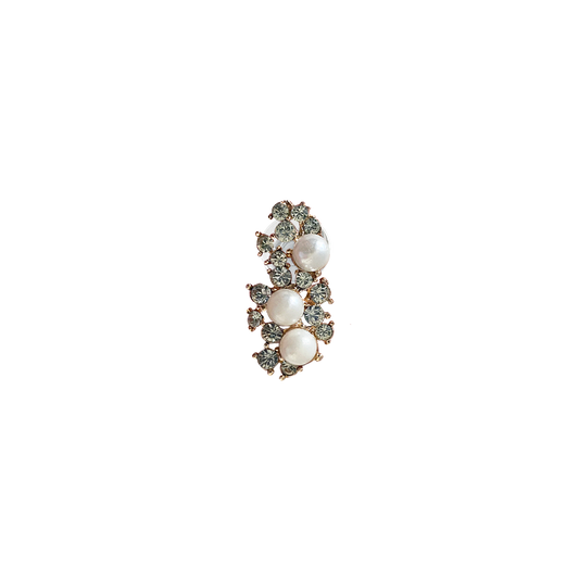 CRYSTAL RHINESTONE PEARL CLUSTER // GOLD