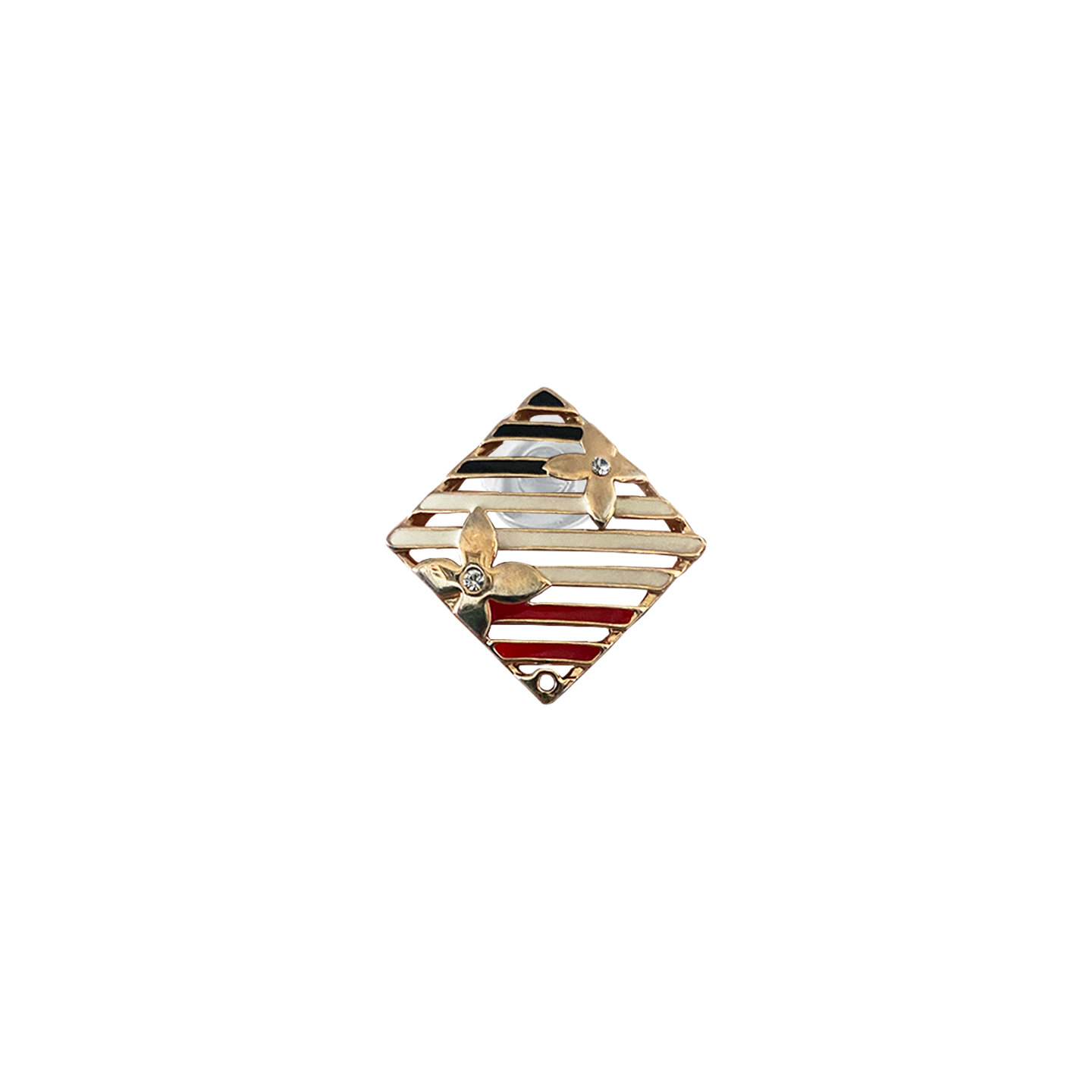 ENAMEL STRIPE METALDIAMOND // GOLD