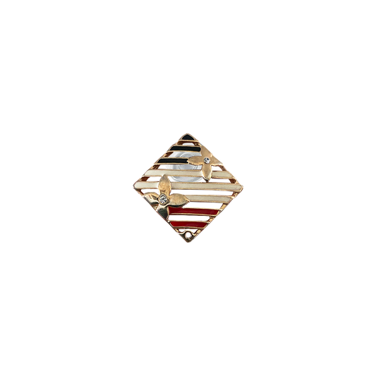 ENAMEL STRIPE METALDIAMOND // GOLD