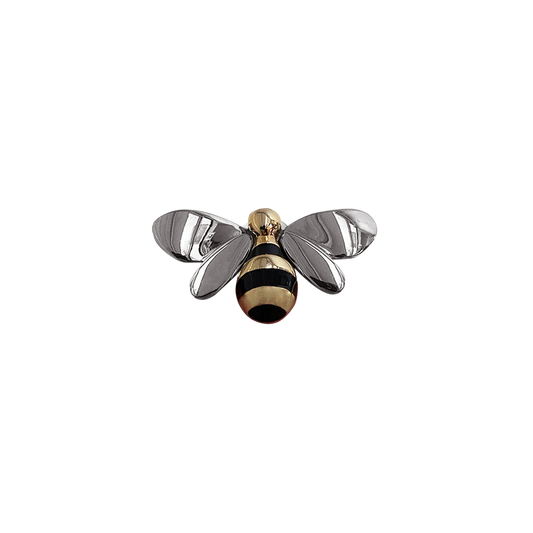 SHINY MIXED METAL BEE // GOLD