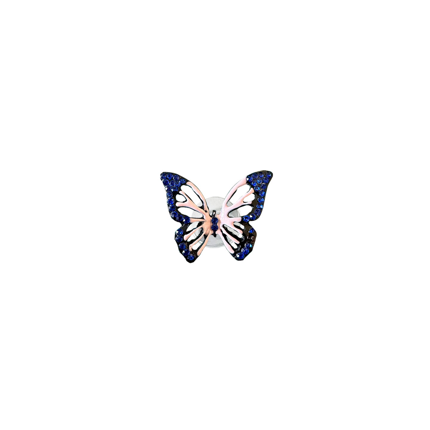 PINK + BLUE GOTHIC RHINESTONE BUTTERFLY // BLACK