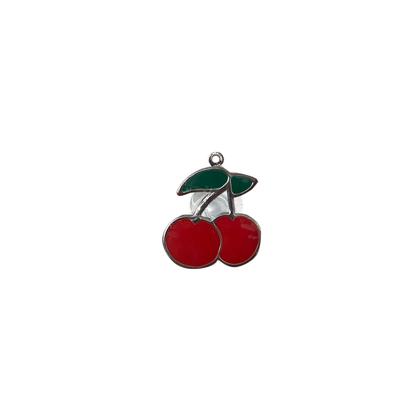 ENAMEL RED CHERRIES // SILVER