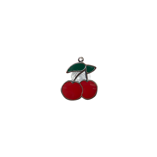 ENAMEL RED CHERRIES // SILVER