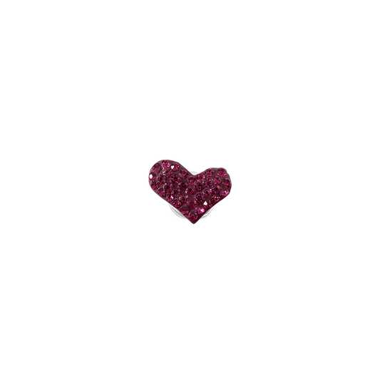 RHINESTONE METAL HEART // MAGENTA