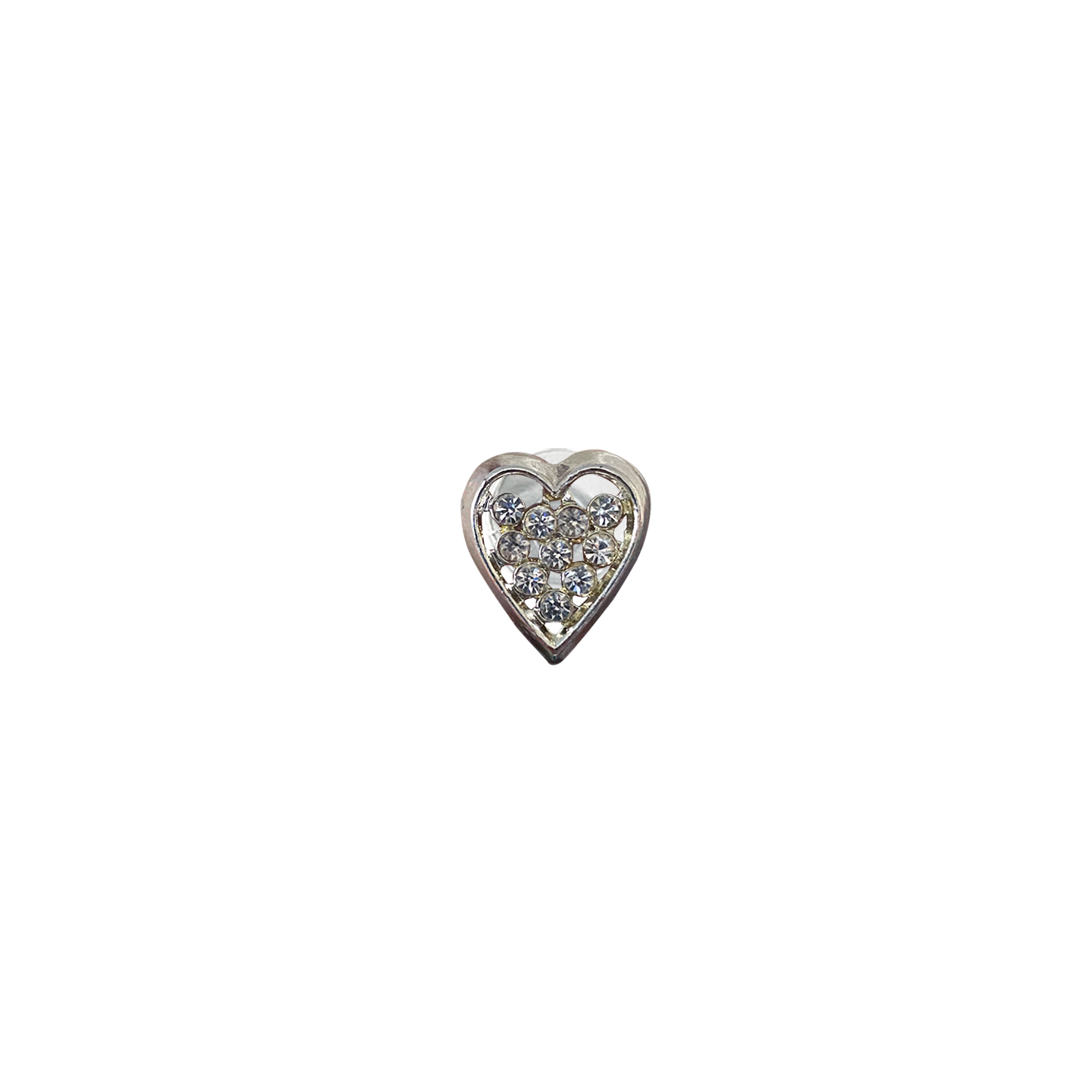 RHINESTONE FILLED HEART // SILVER