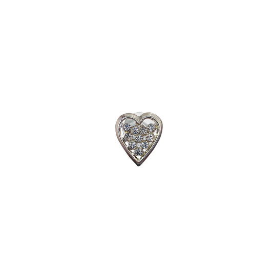 RHINESTONE FILLED HEART // SILVER