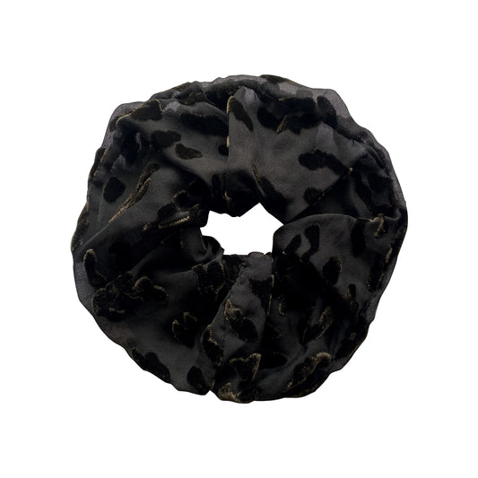 SHEER VELVET LEOPARD PRINT SCRUNCHIE