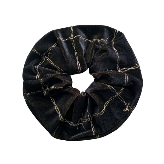 BARBED WIRE VELVET SPANDEX SCRUNCHIE