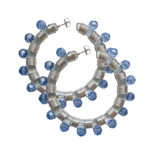 TRANSLUCENT CRYSTAL HOOPS - POOL WATER